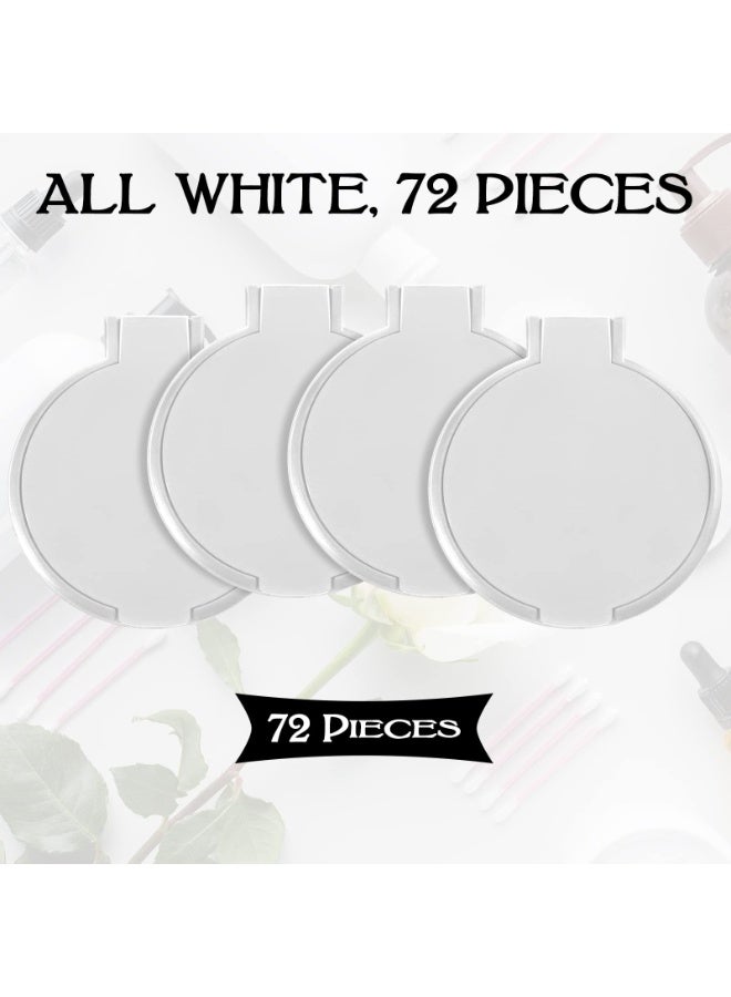 KISSUN 72 Pcs Compact Mirror Bulk Portable Round Makeup Mirror Mini Foldable for Purse Women Travel Daily Use Mother‘s Day Gifts (White) - Image 2